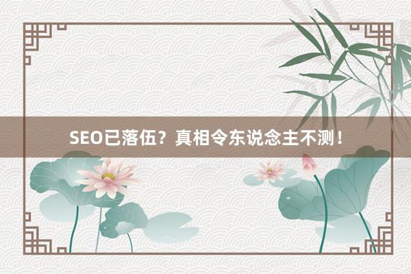 SEO已落伍？真相令东说念主不测！